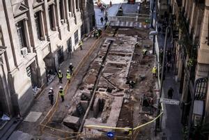 Les obres de la Via Laietana troben per sorpresa les restes de cinc cases medievals de Barcelona