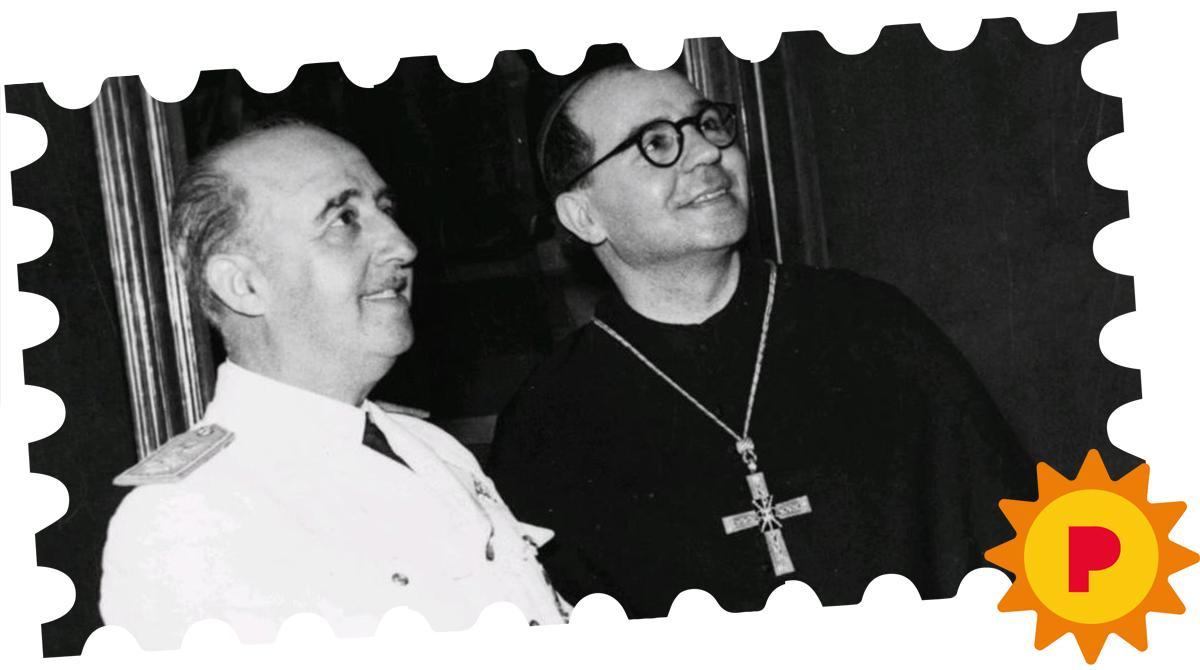 El dictador Francisco Franco y el abad de Montserrat Aureli Maria Escarré El dictador Francisco Franco y el abad de Montserrat Aureli Maria Escarré