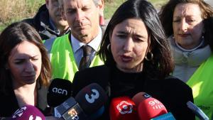 La consellera de Interior, Núria Parlon, en la comparecencia de esta mañana en Tarragona.