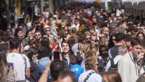 Celebración del día de Sant Jordi en Barcelona