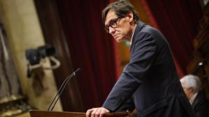 El president de la Generalitat, Salvador Illa, en el Parlament