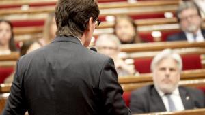 El president de la Generalitat, Salvador Illa, este miércoles en el Parlament